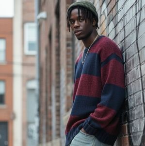 Vintage Gant Hand Framed Sweater Preppy Rugby Polo Nautical Navy and Red Mens XL